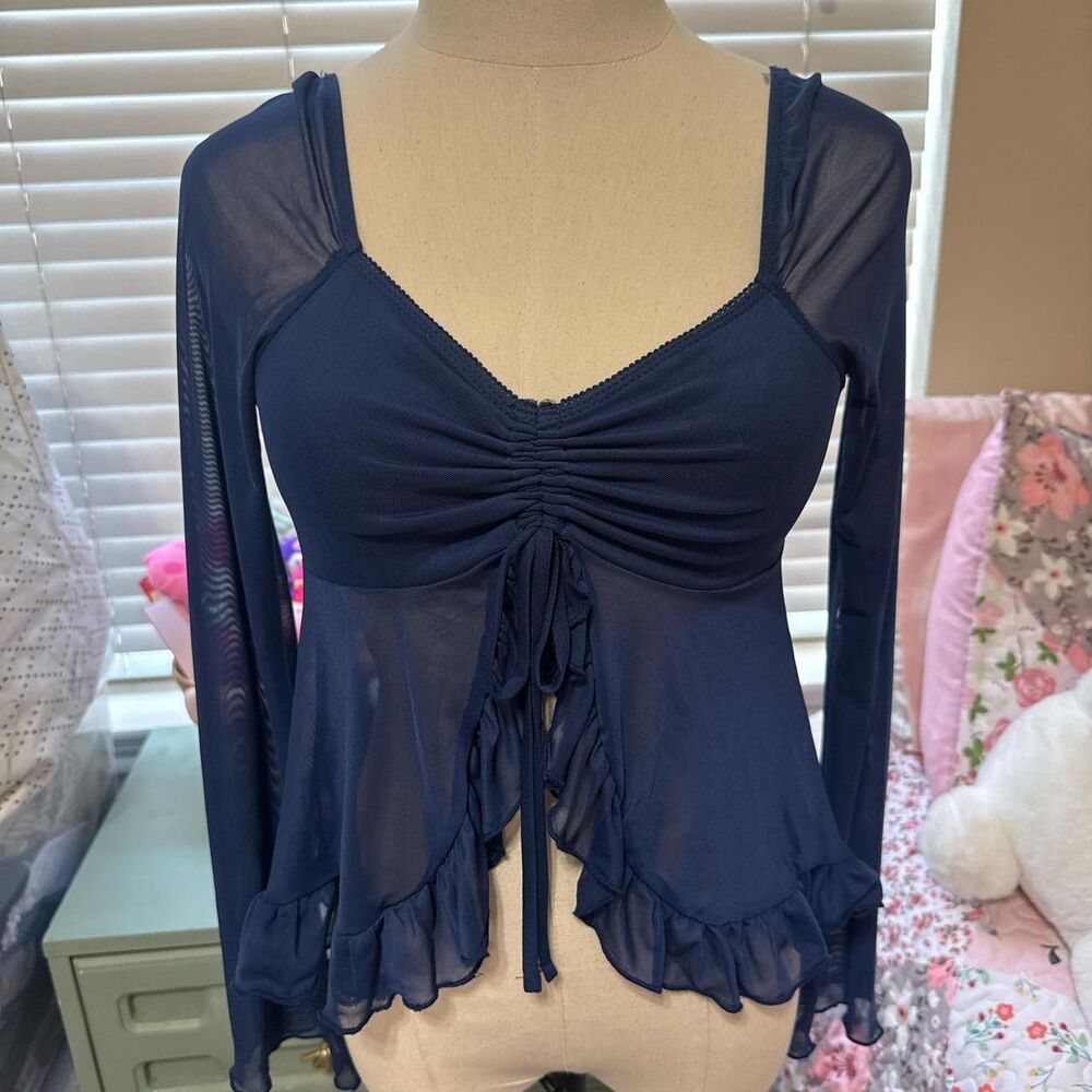 Unbranded Women's Navy and Blue Shirt